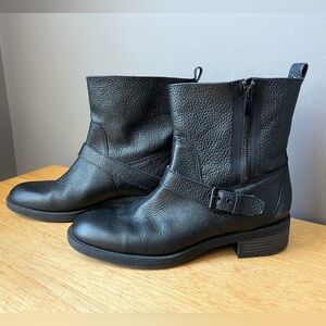 Nine West Hanzil Black Leather Moto Boots size 9